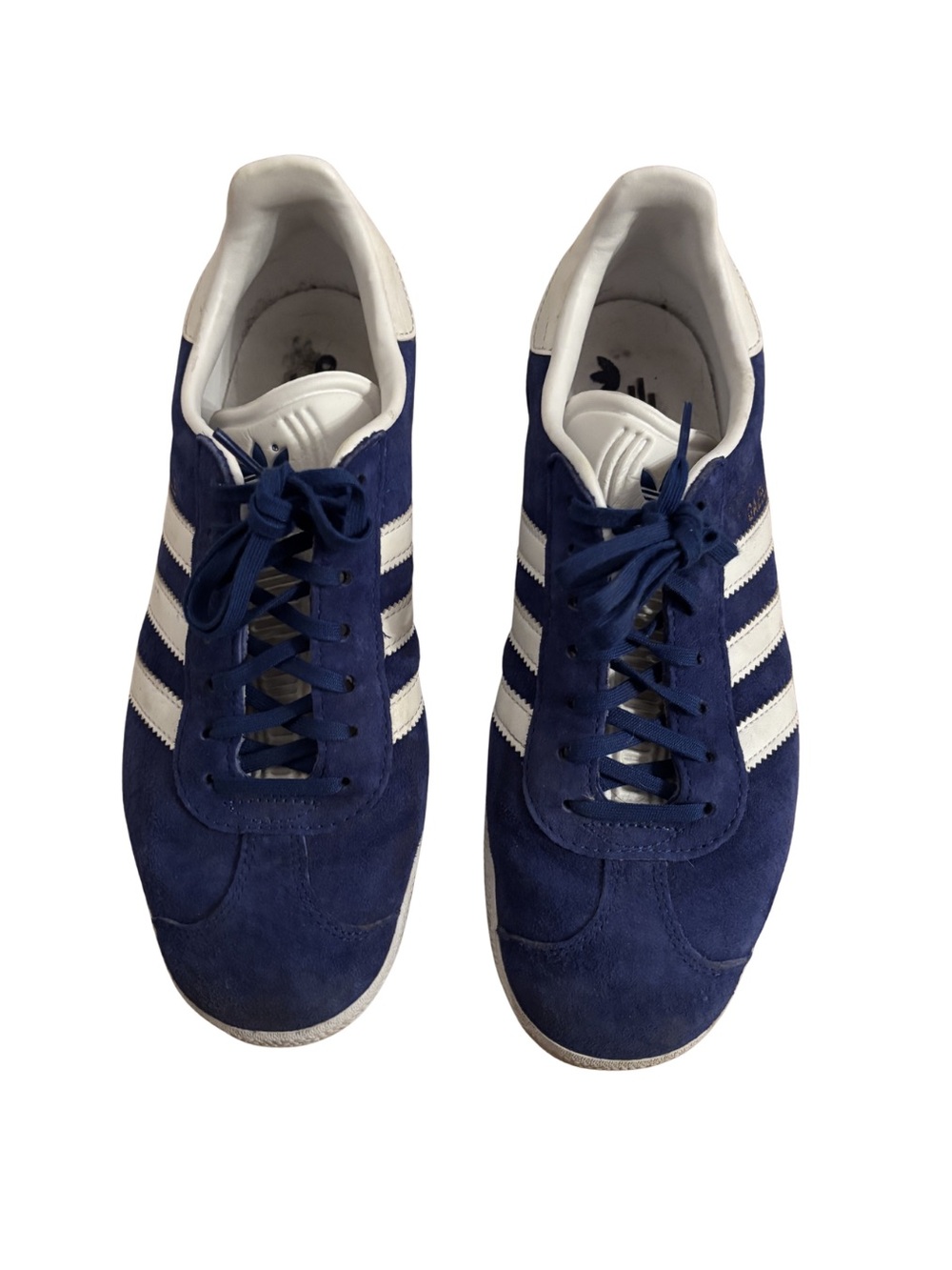 Adidas Vibrant Blue Suede Sneakers with White Stripes